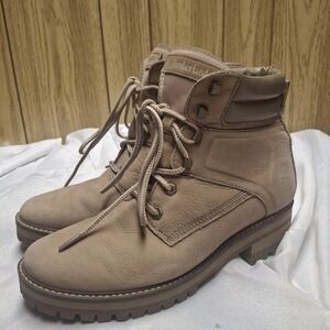 Timberland Womens Sz 10 Courmayeur Valley Waterproof Lace Up Leather Boots Tan
